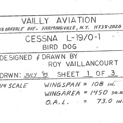 Vailly Aviation giant scale plans logo