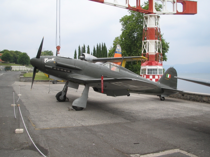 86-inch Paul Byrum Fiat G.55 Centauro giant-scale RC warbird in flight