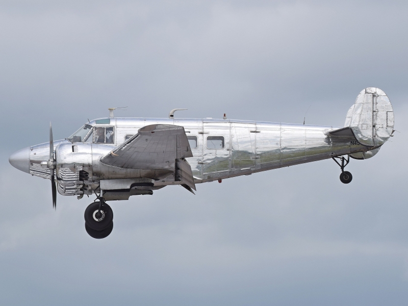 114-inch Ziroli Beechcraft D-18 C-45 giant-scale RC transport in flight