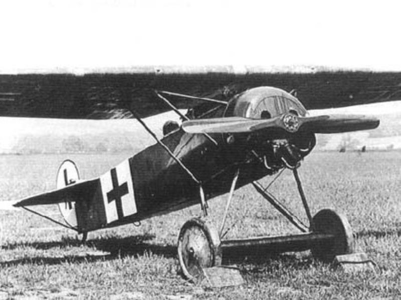 112-inch Ron Weiss Fokker D.VIII giant-scale RC WWI fighter in flight