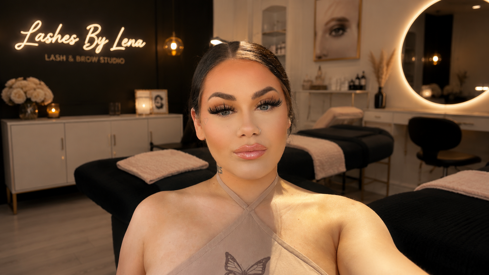 Kalena, artist and owner of Lashes by Lena, in her Beaverton lash and brow studio