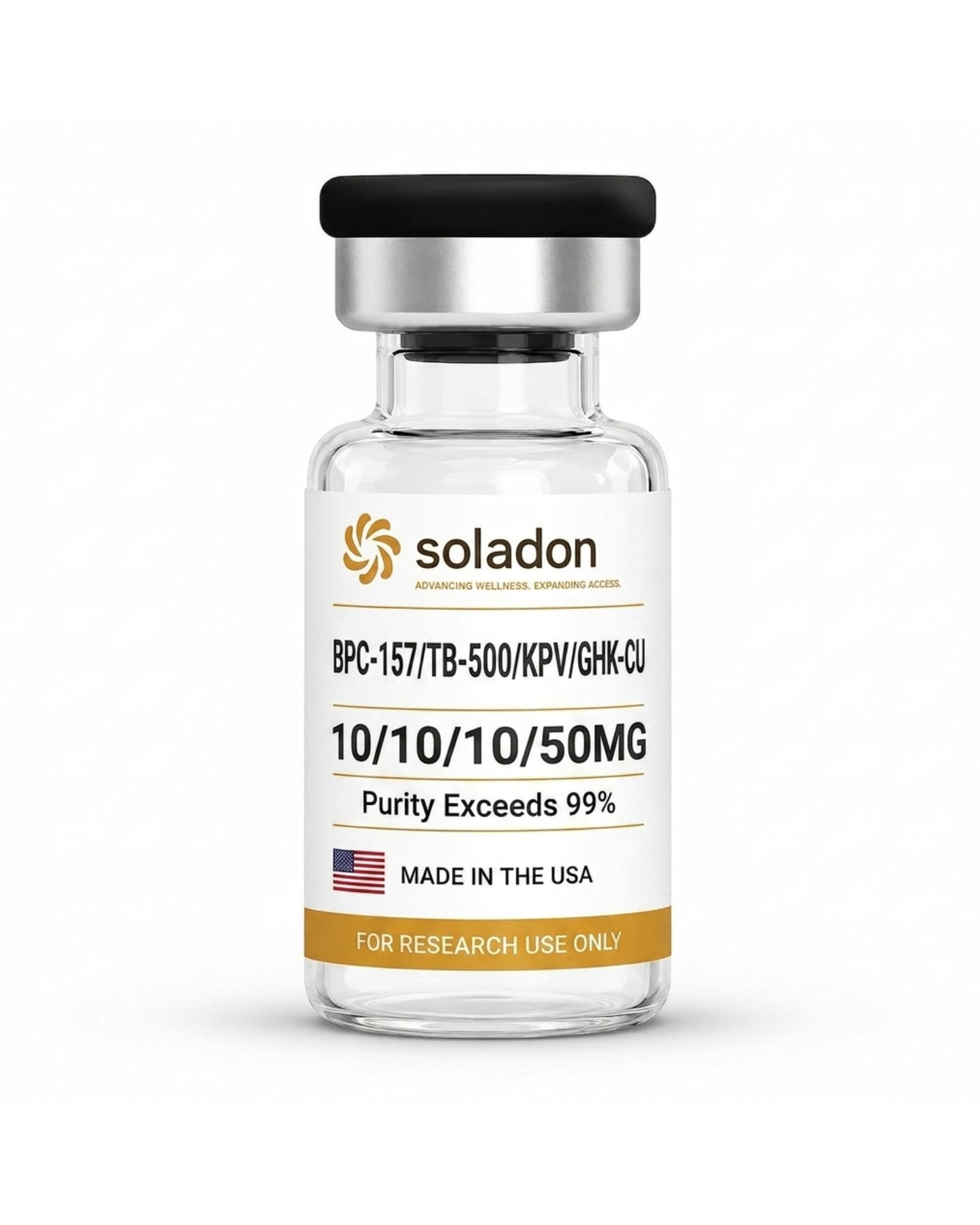 BPC-157 & TB-500 & KPV & GHK-Cu — research vial