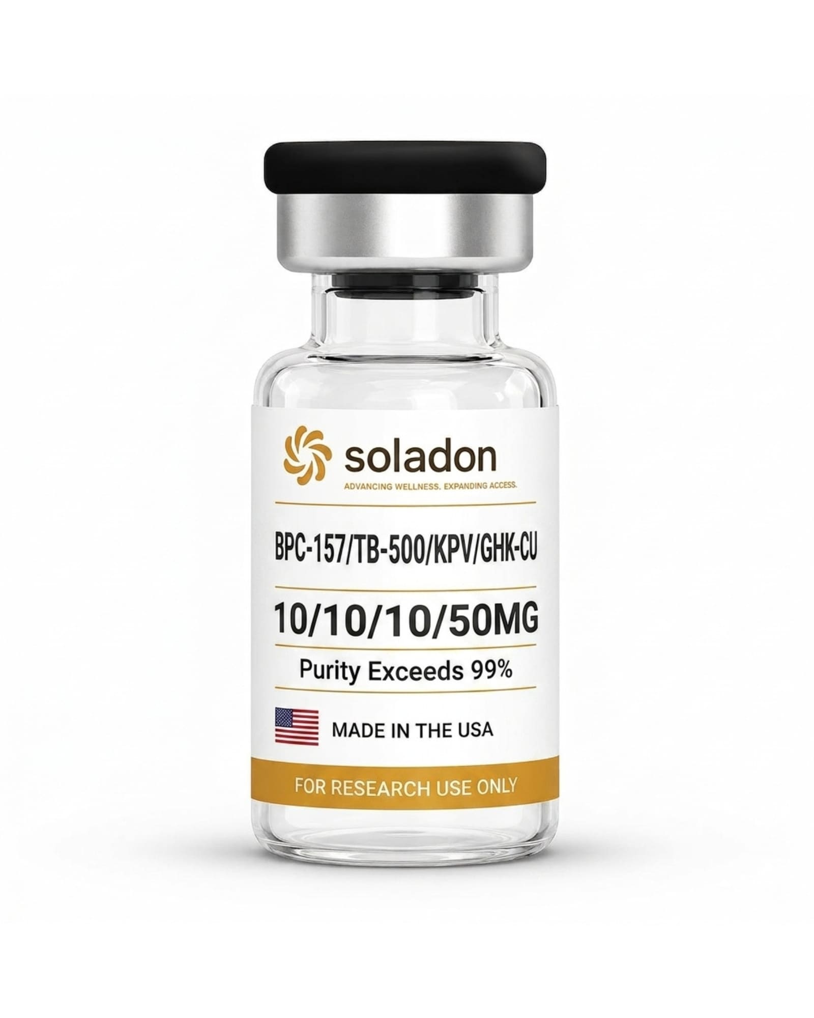 BPC-157 & TB-500 & GHK-Cu — research vial