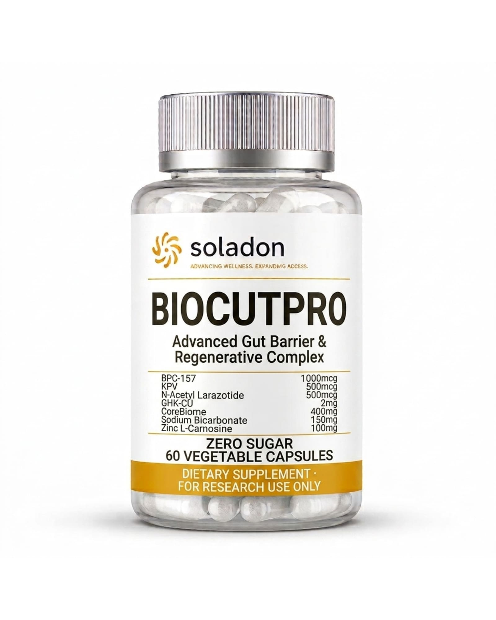 BioGutPro — research capsule bottle