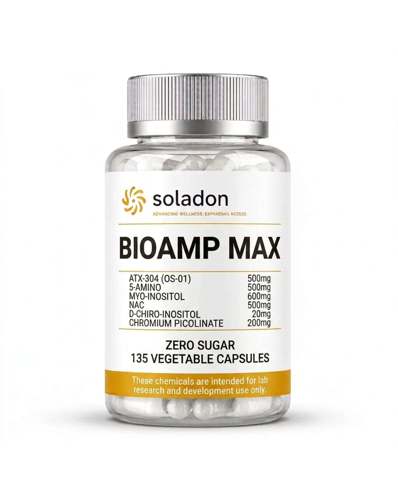 BioAMP MAX — research capsule bottle