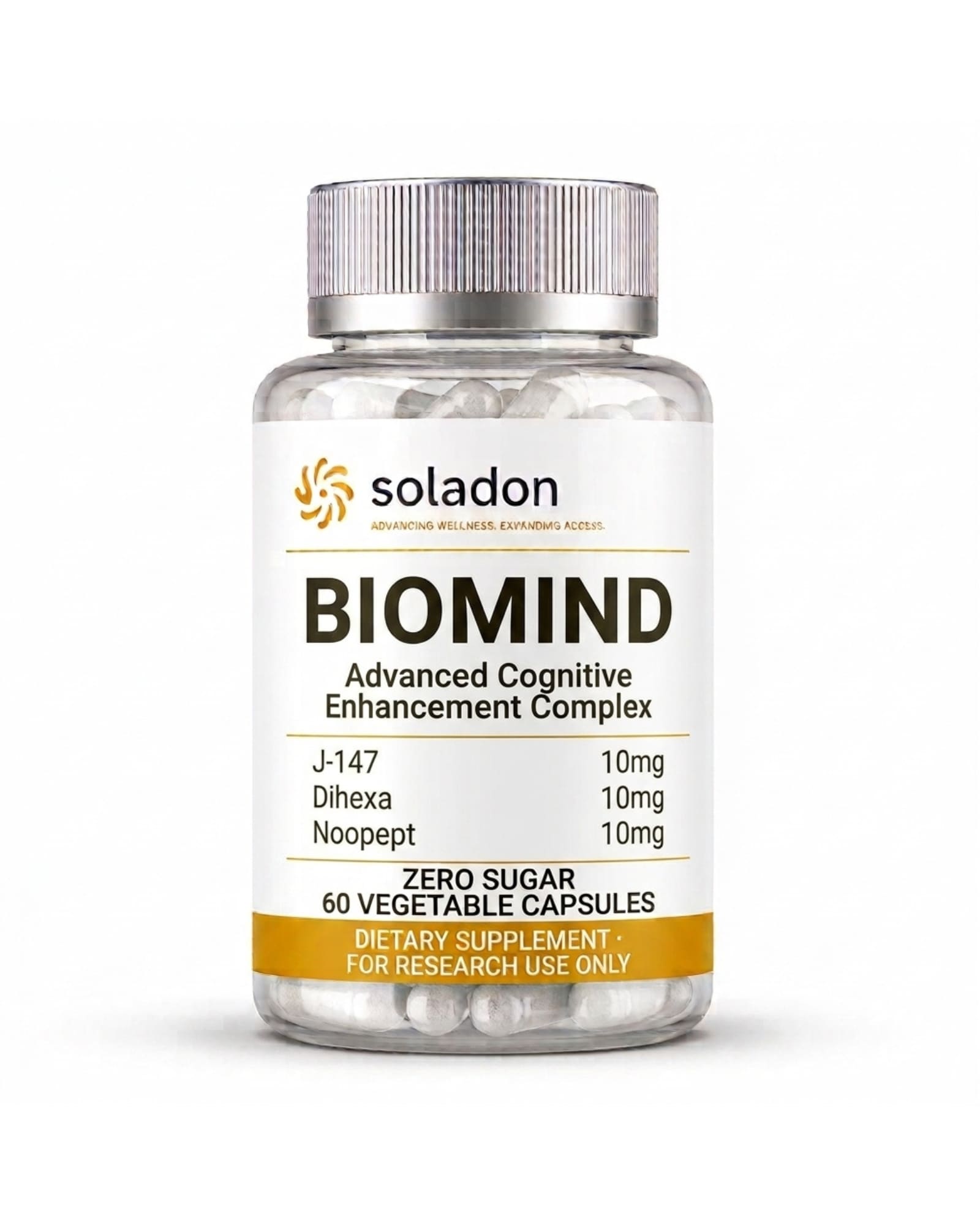 BioMind — research capsule bottle