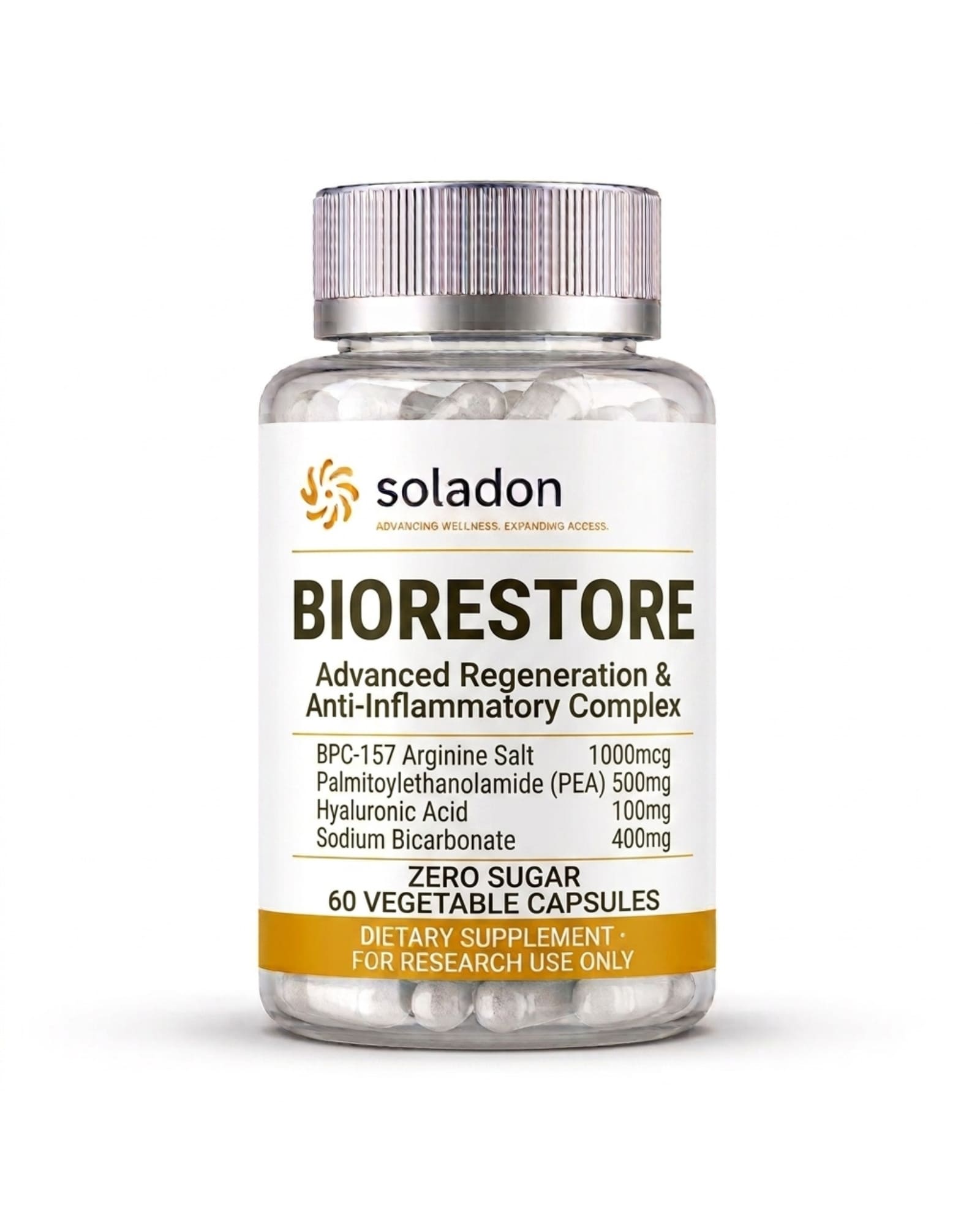 BioRestore — research capsule bottle