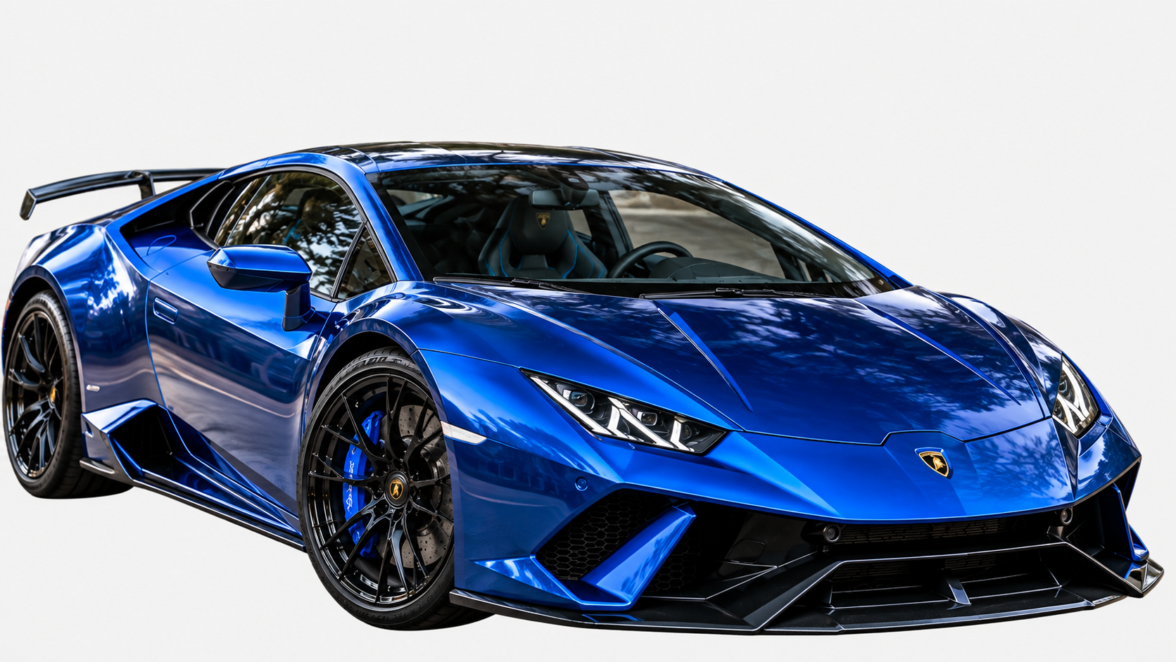 Blue and violet color-change wrapped sports car
