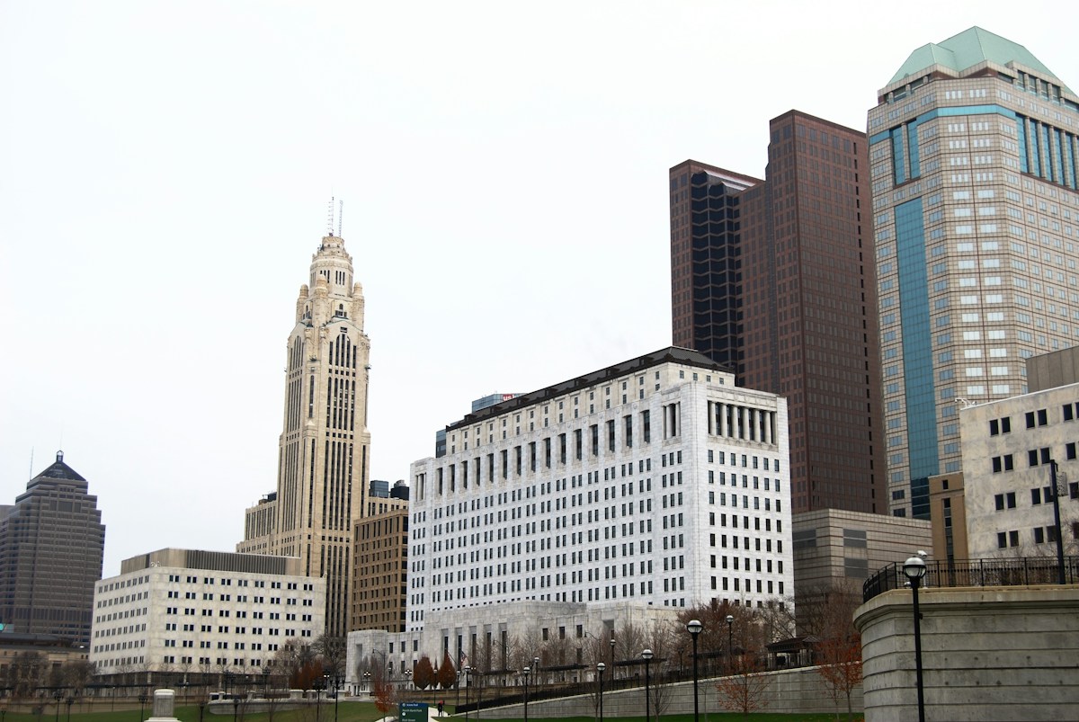 Columbus Ohio skyline in Franklin County