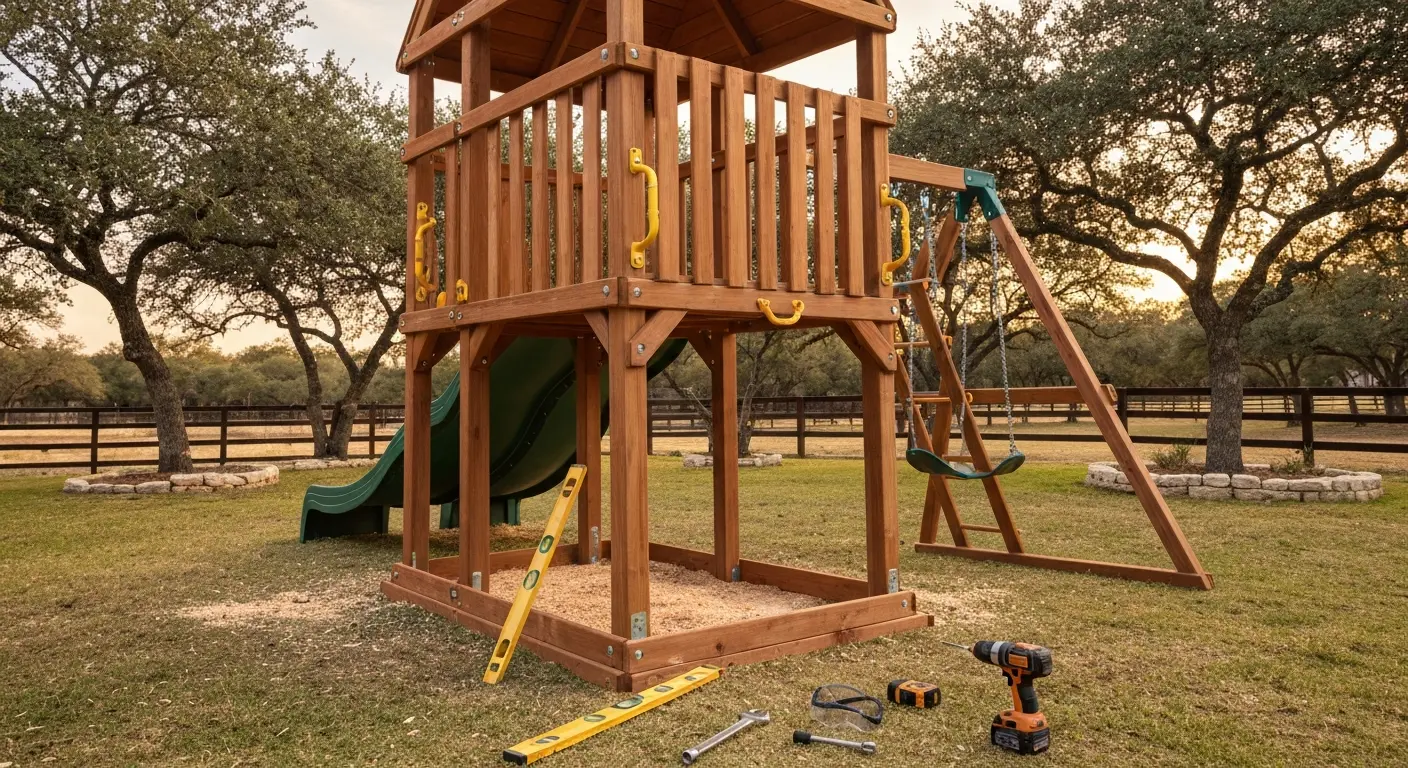 Playset installation in Boerne