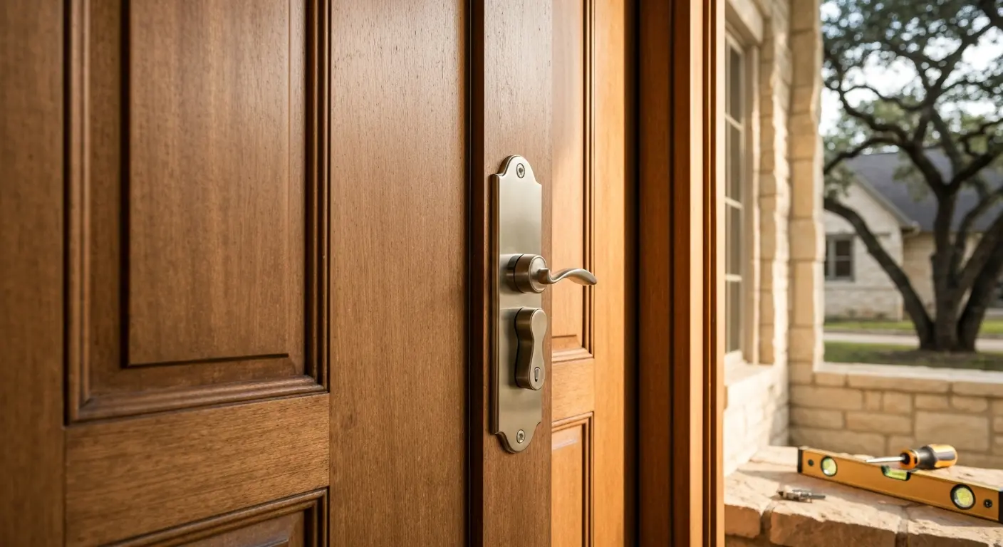 Entry door hardware installation