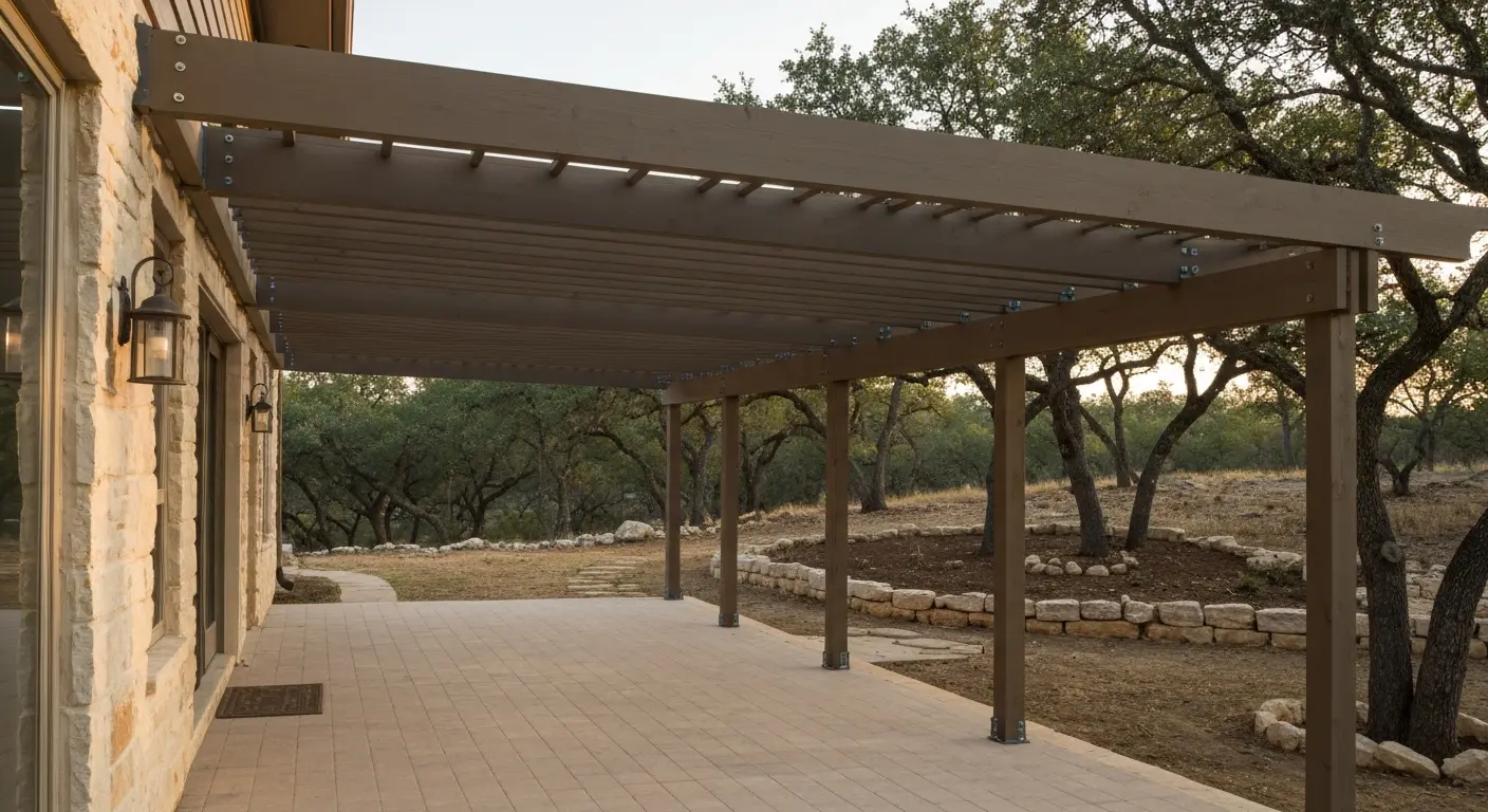 Attached pergola patio cover