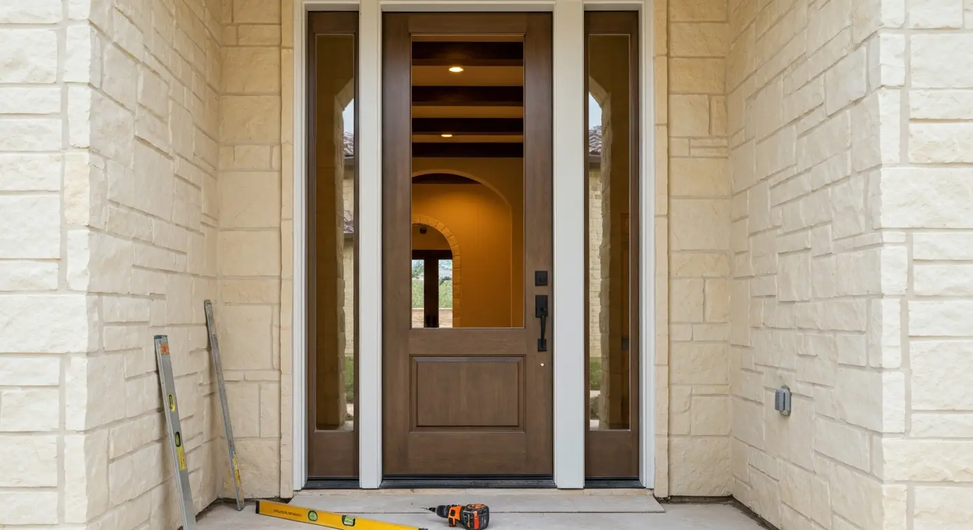 Entry door installation in new construction