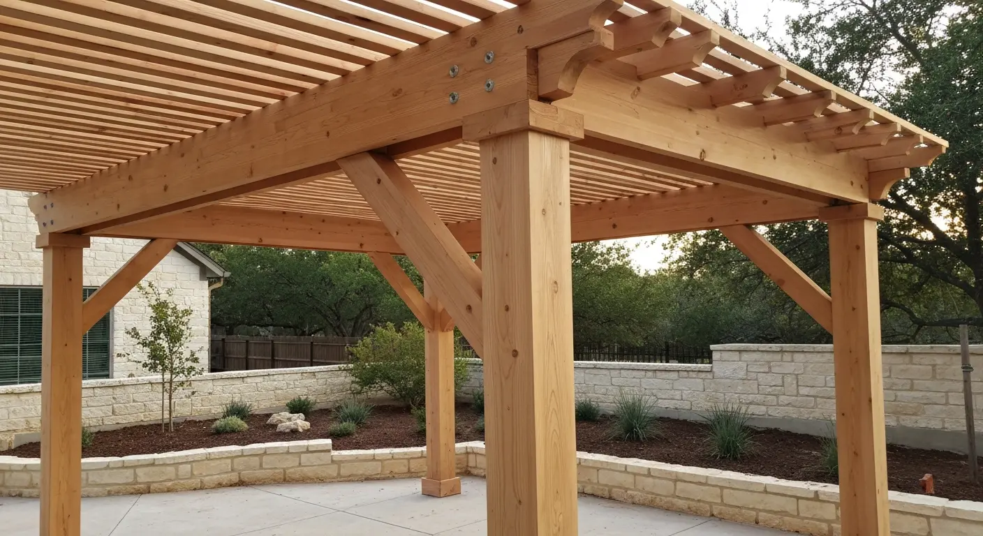 Custom wood pergola construction