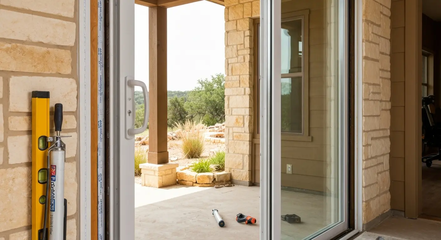 Sliding patio door installation