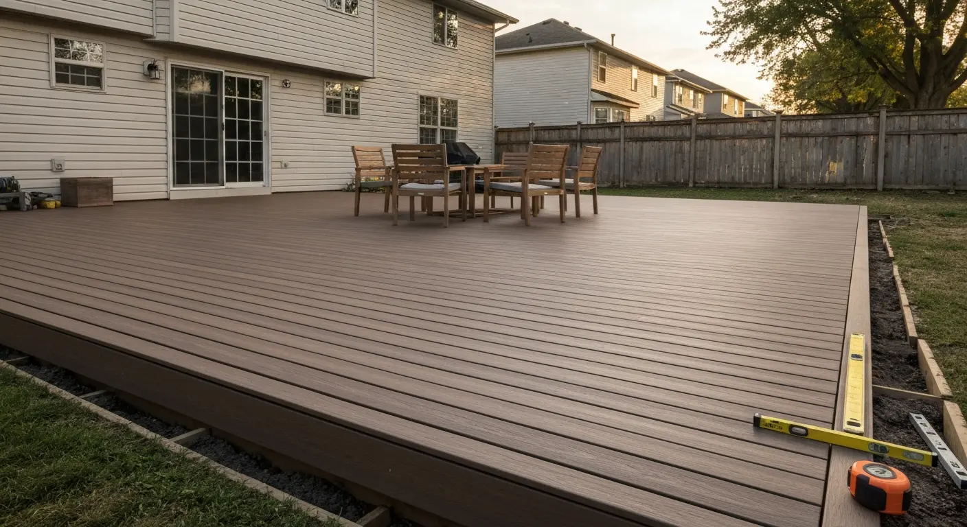Composite deck-style patio