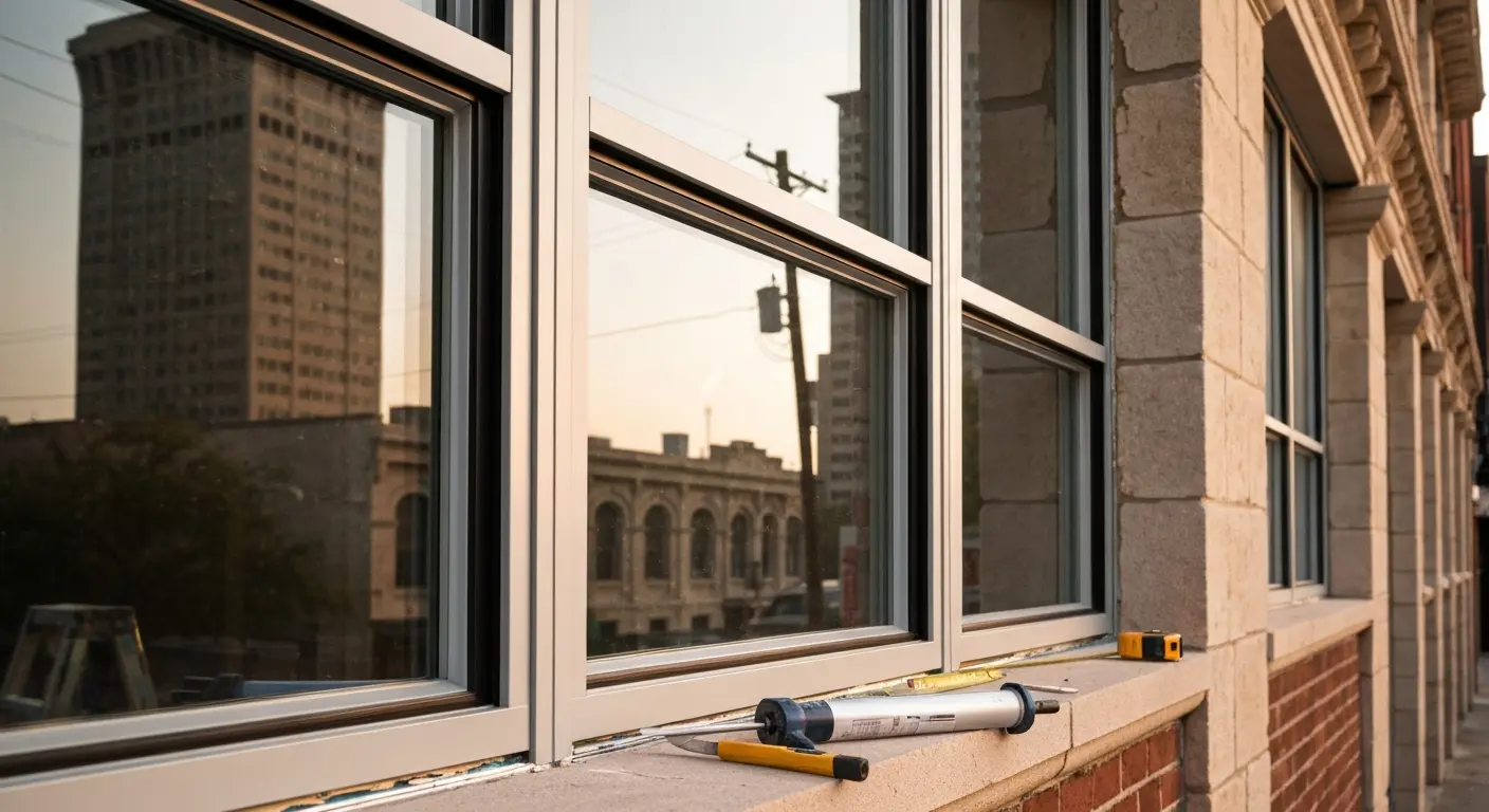 Commercial window installation