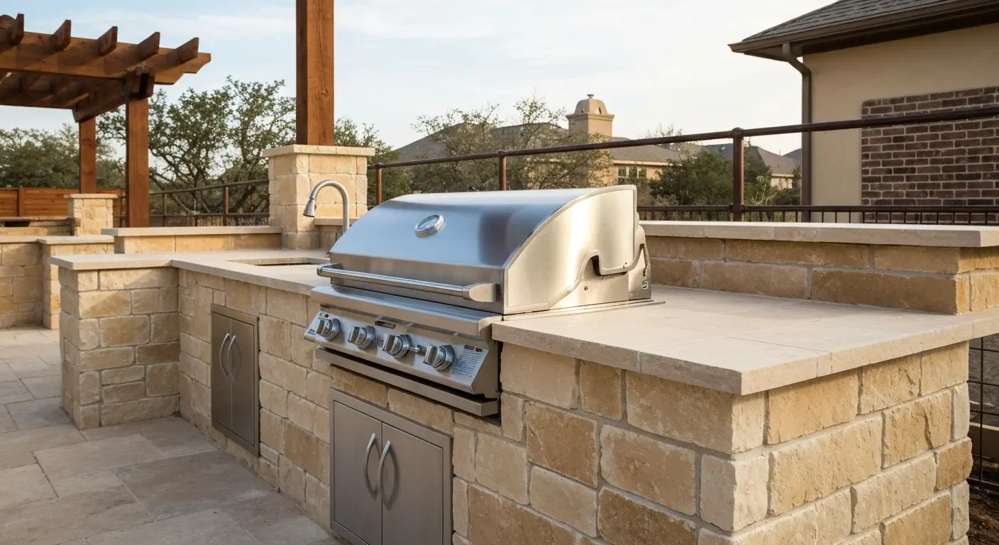 Built-in outdoor grill installation