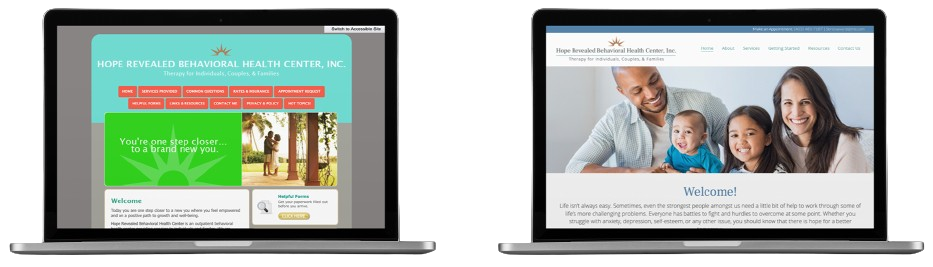 Before and after redesign