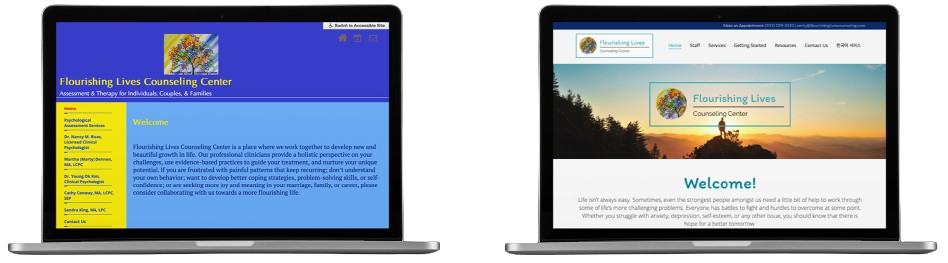 Before and after redesign