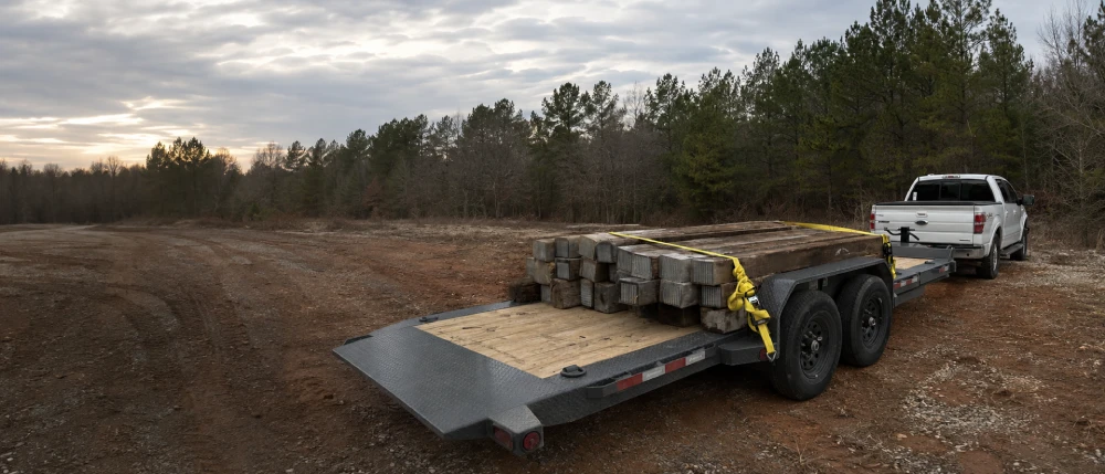 Trailers ready to rent at Woodfield Trailer Rentals in Montevallo, AL