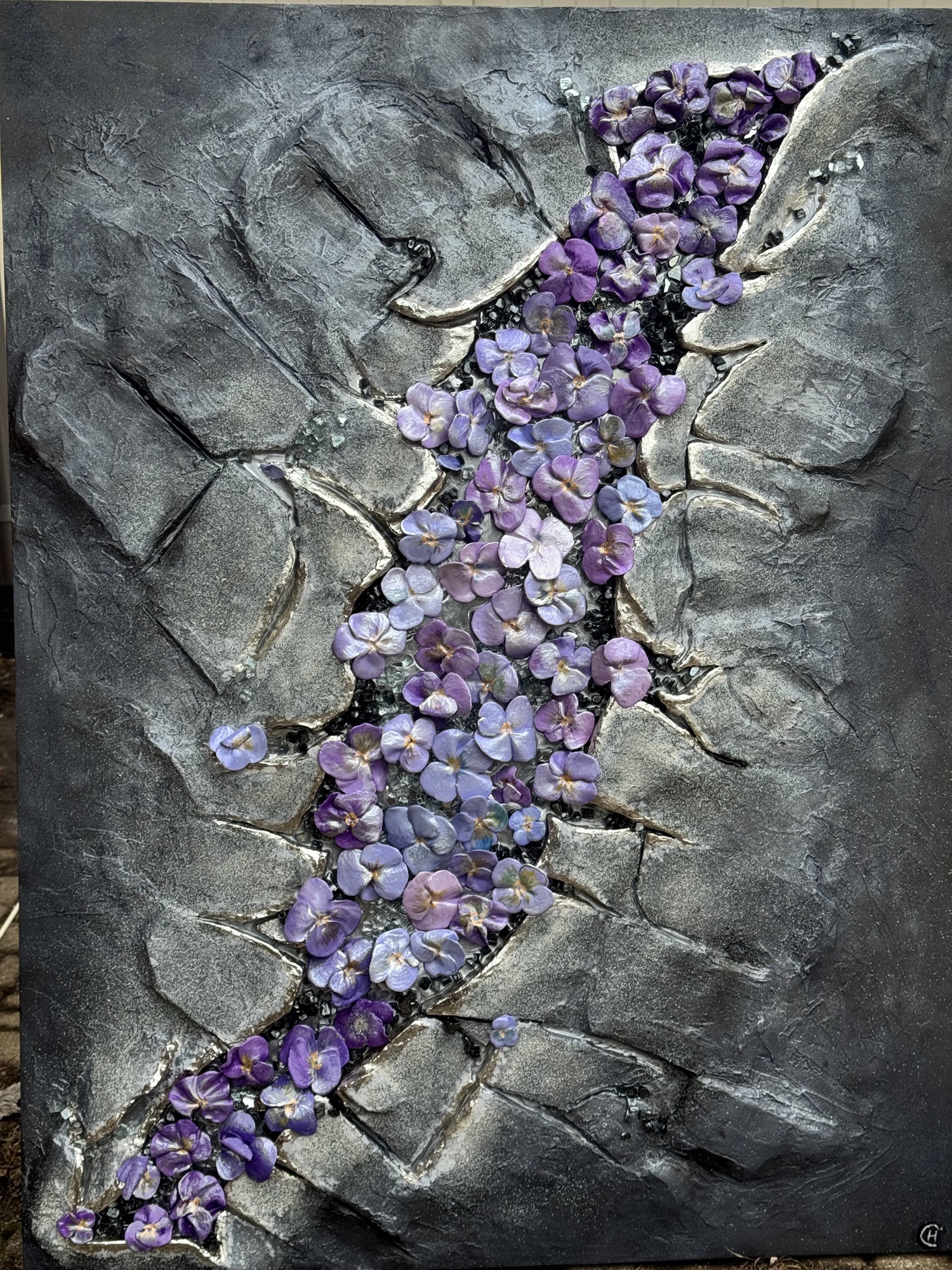 Before the Climb Continues, sculptural resin artwork, straight on