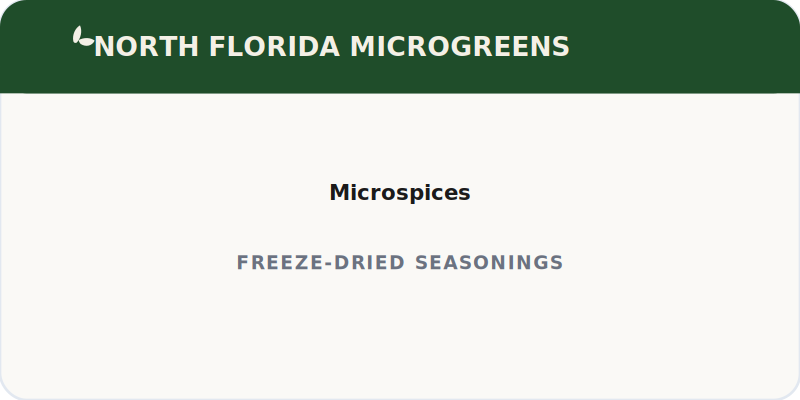 North Florida Microgreens microspices category label
