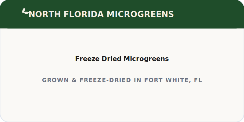 North Florida Microgreens freeze-dried powders category label