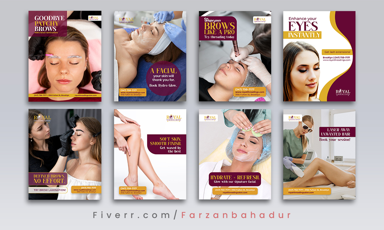 Image ads designed for Royal Threading Center