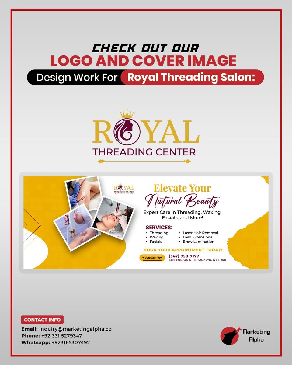 Logo and cover image design for Royal Threading Center