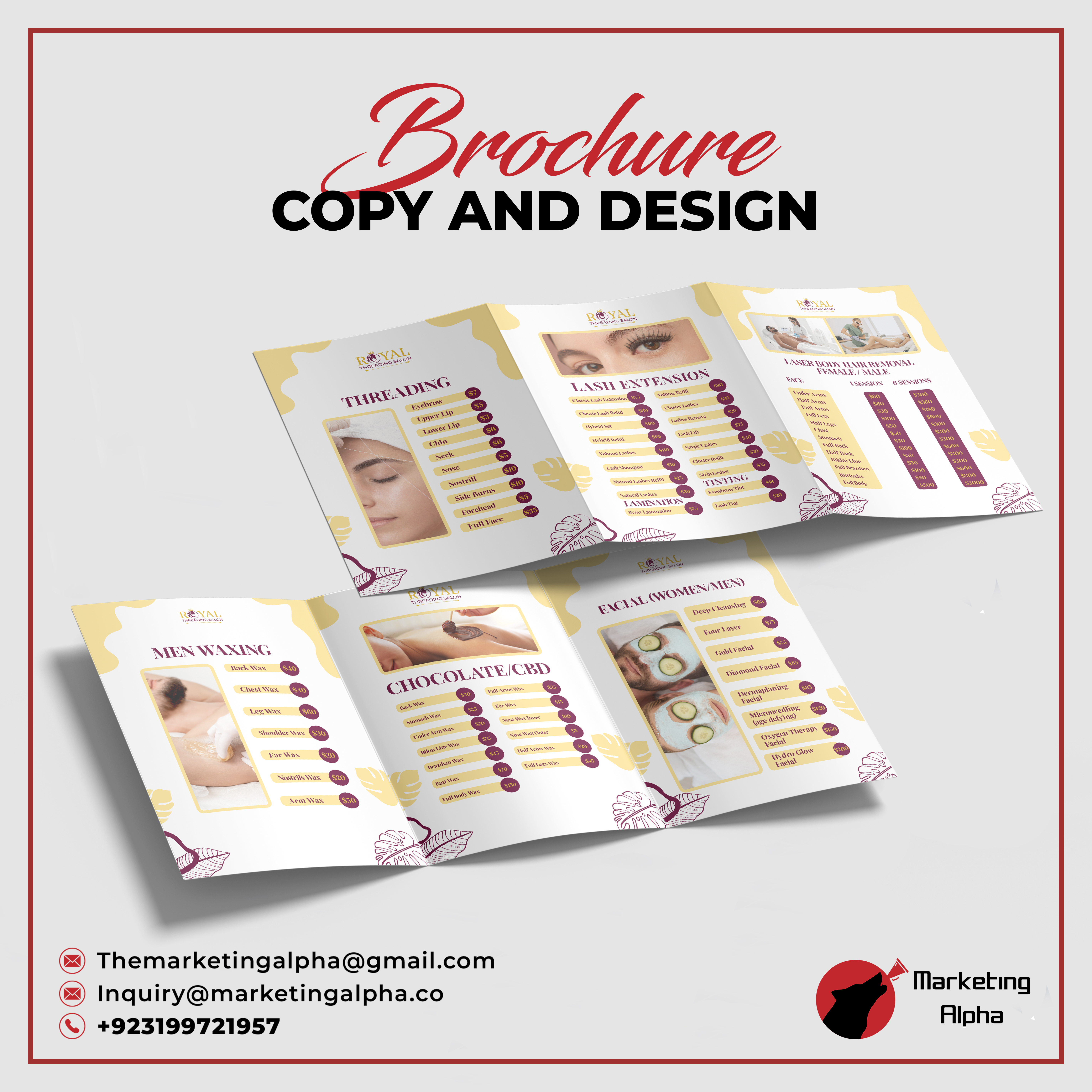 Brochure design for Royal Threading Center