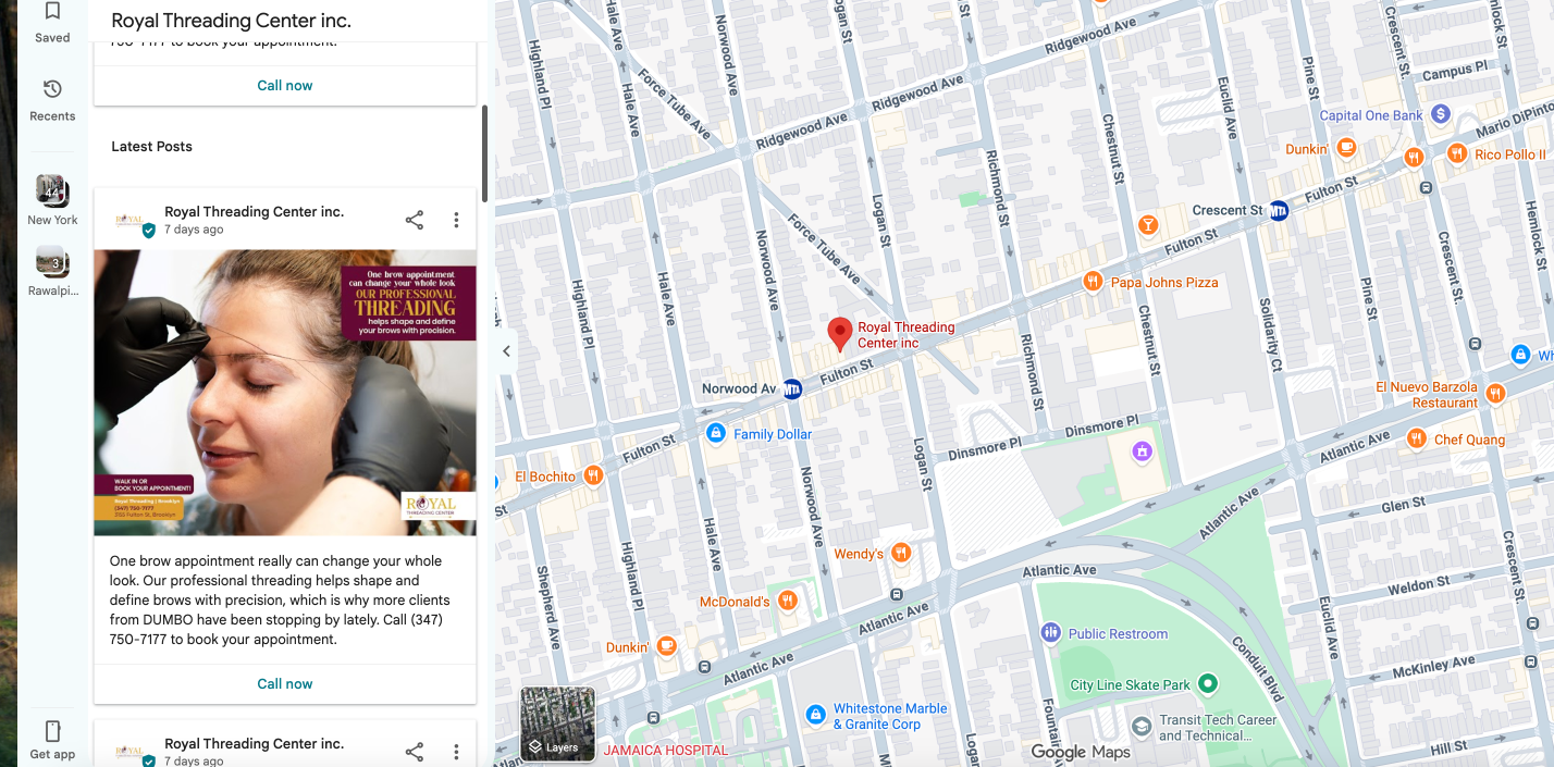 Daily Google Business Profile post for Royal Threading Center