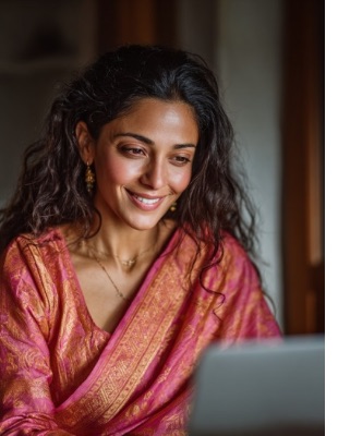 Woman attending an online marriage counselling session from home, illustrating the flexible and supportive online relationship counselling available through The Mind Space in Johannesburg and across South Africa.
