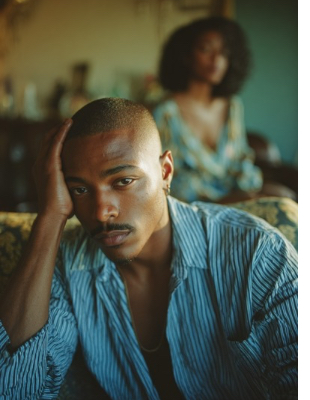 Man experiencing emotional exhaustion and relationship difficulties while navigating feelings of disconnection and burnout. Man experiencing emotional exhaustion and relationship difficulties while navigating feelings of disconnection and burnout.