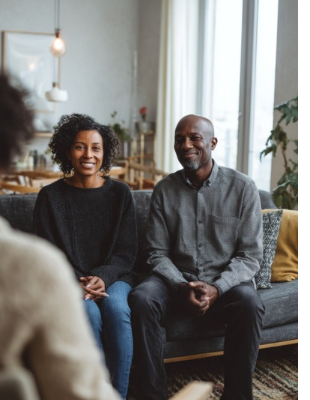 Couple attending relationship counselling together in a supportive and non-judgemental environment Couple attending relationship counselling together in a supportive and non-judgemental environment