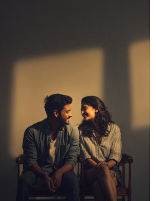 Couple communicating openly and reconnecting, reflecting the goals of couples counselling and relationship support Couple communicating openly and reconnecting, reflecting the goals of couples counselling and relationship support