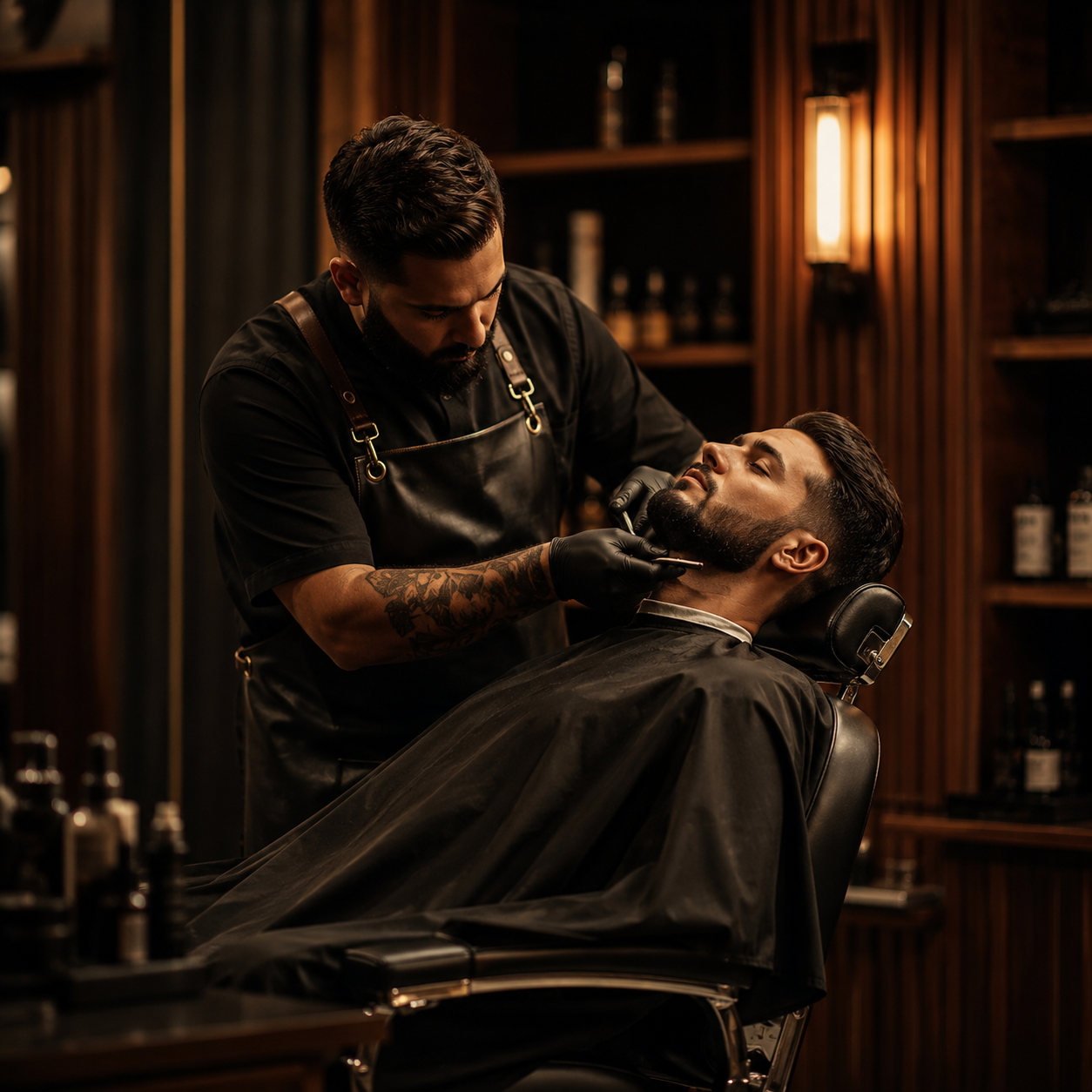Barber at work