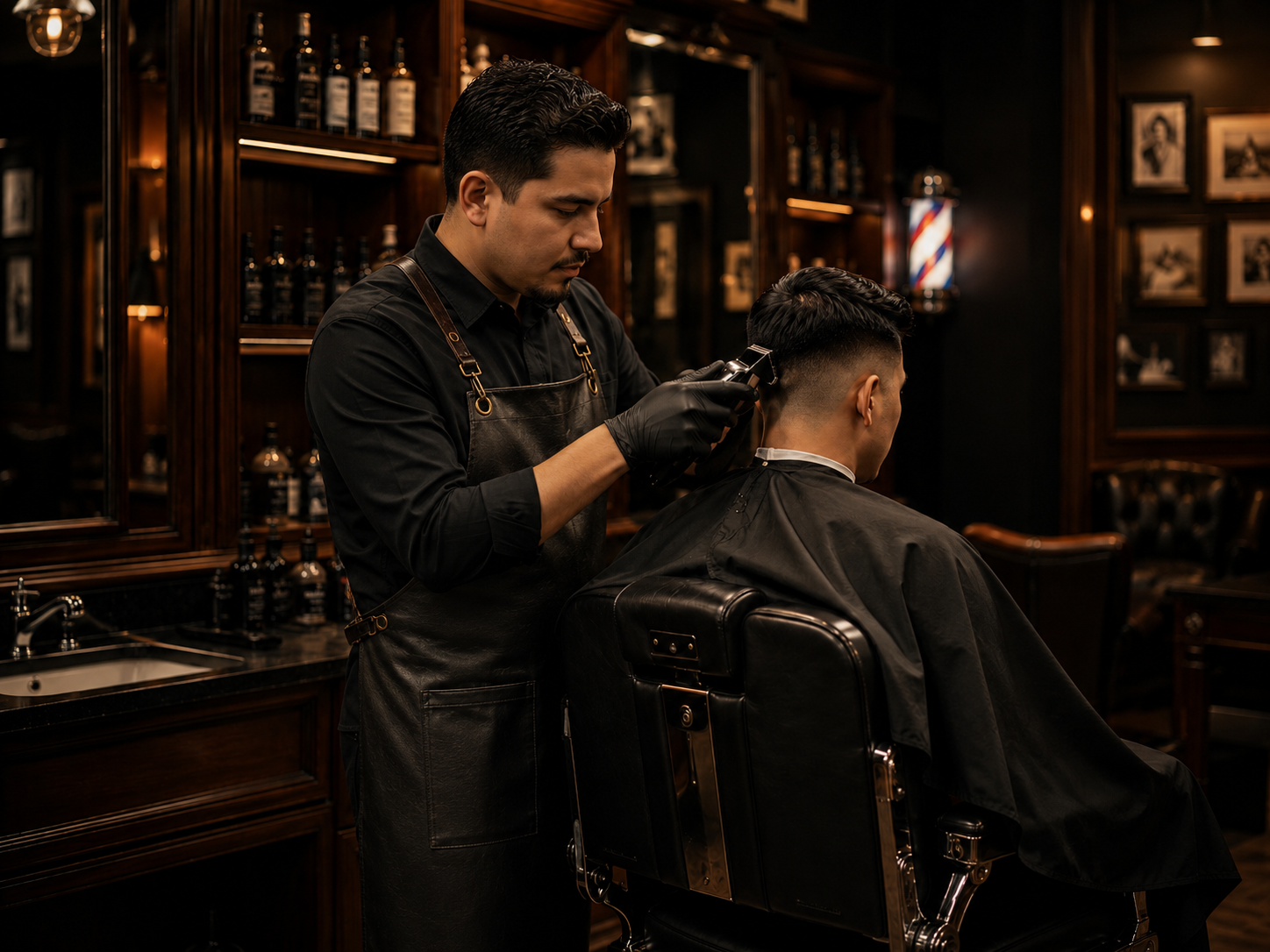 Barber at work