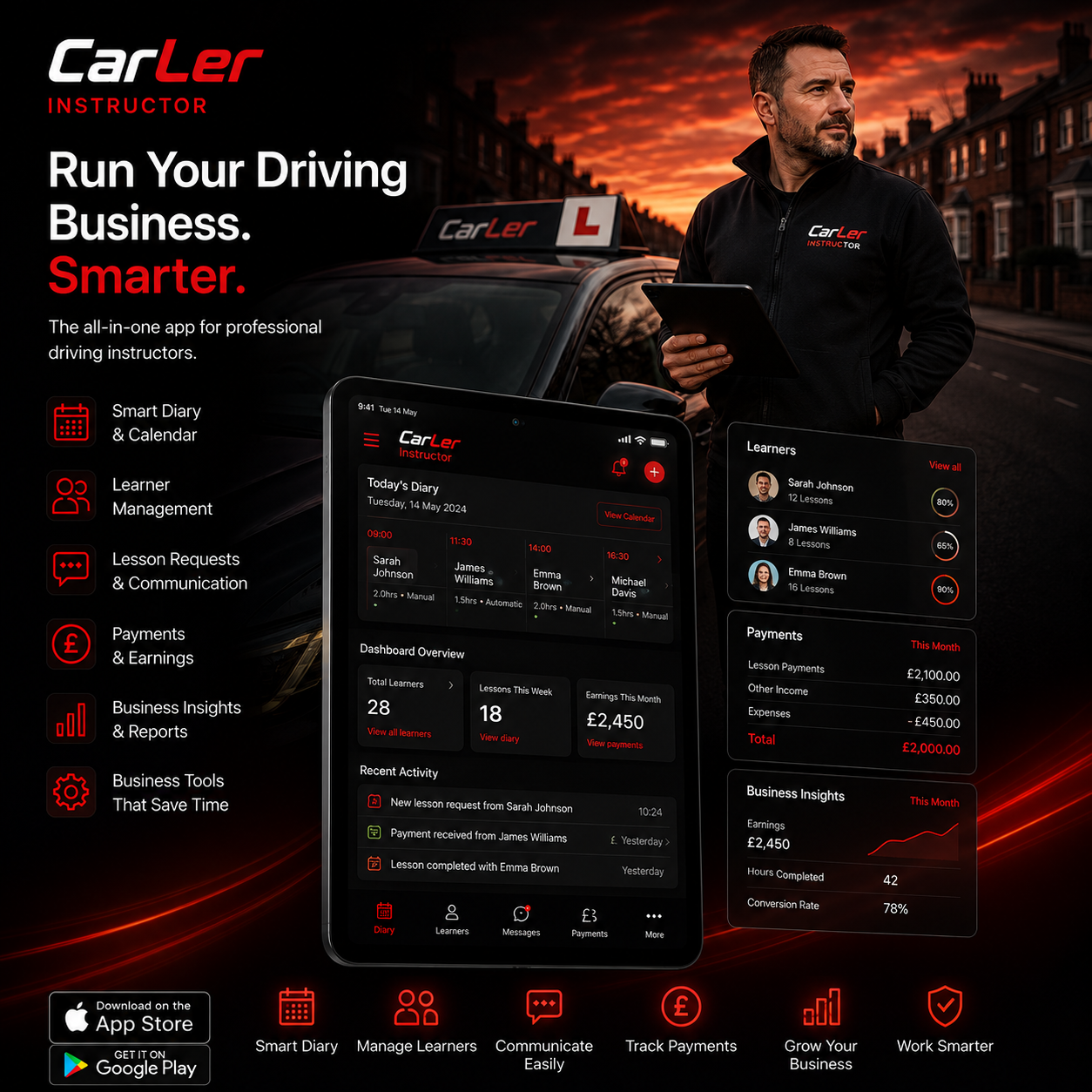 CarLer Instructor app for driving instructors