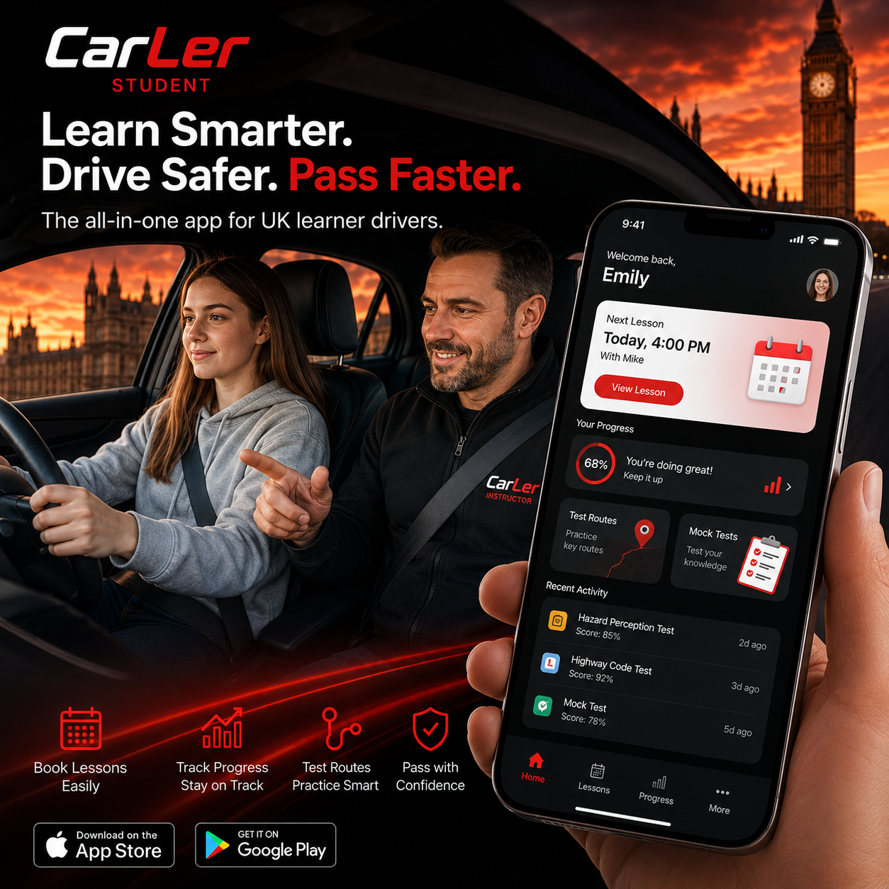 CarLer Learner app for learner drivers