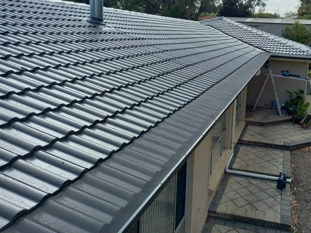 Charcoal tile gutter guard installation Victoria