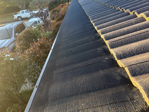 Tile roof gutter guard — side profile