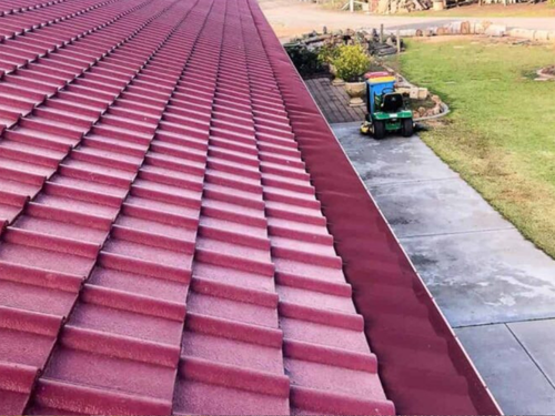 Tile roof gutter guard — bushland property