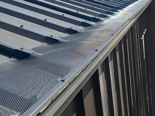 Trimdek gutter guard — saddle mount close-up
