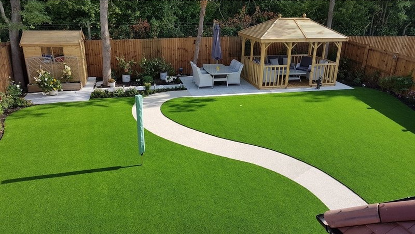 backyard featuring artificial grass backyard featuring artificial grass