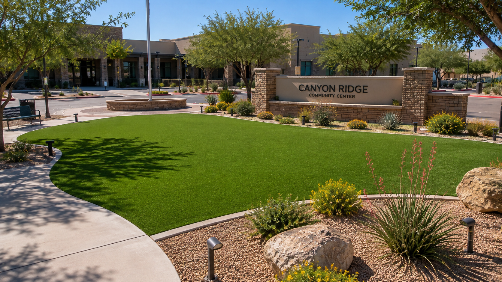 ueen Creek Commercial Artificial Turf Installation