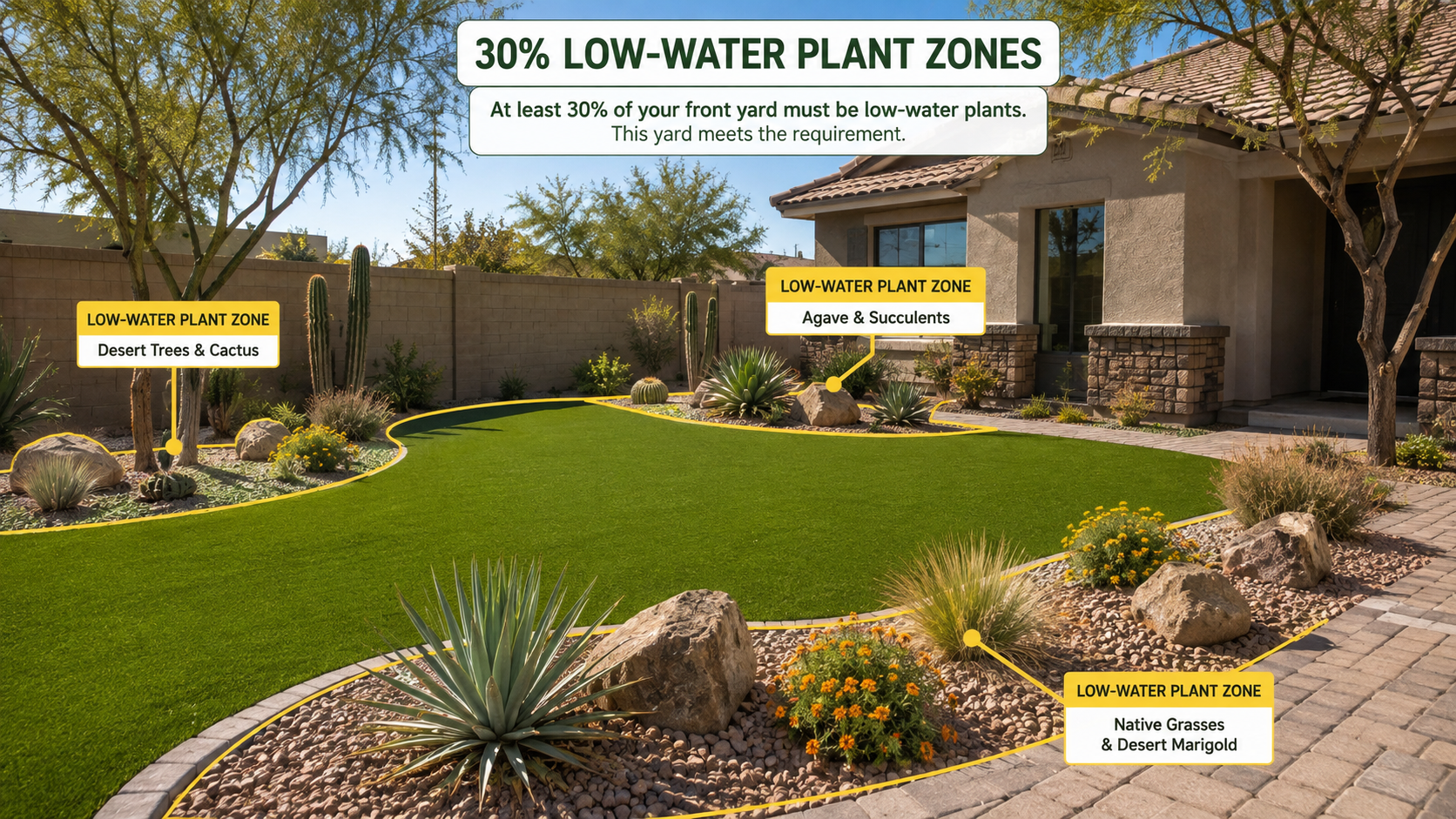 Artificial turf landscape rebate compliance