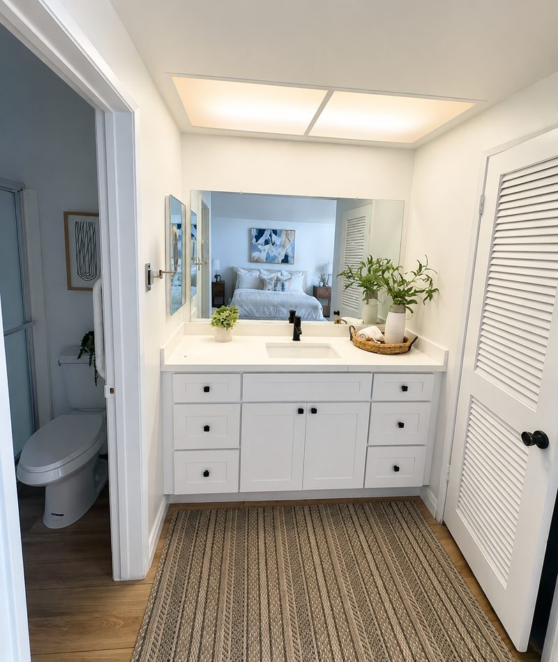 Master bathroom &mdash; vanity before renovation, Anegada