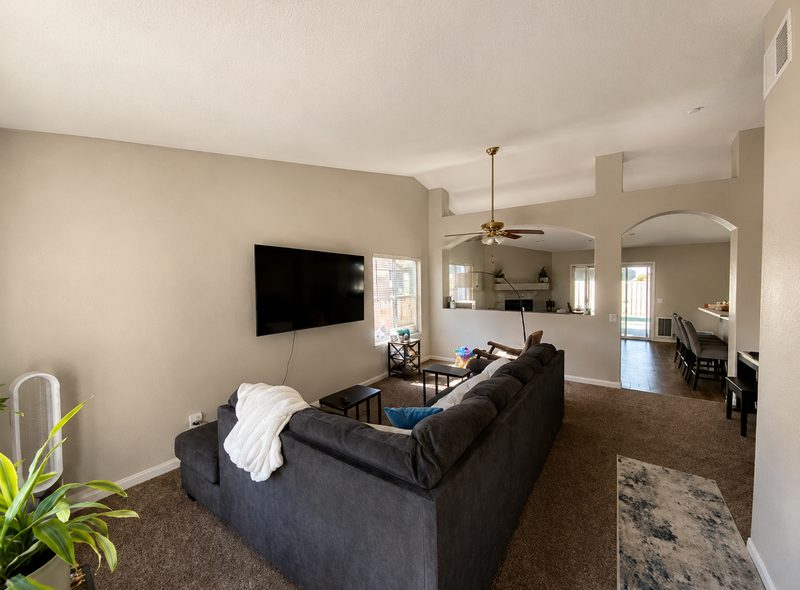 Living room after renovation by KDI, Honeybear Ln.