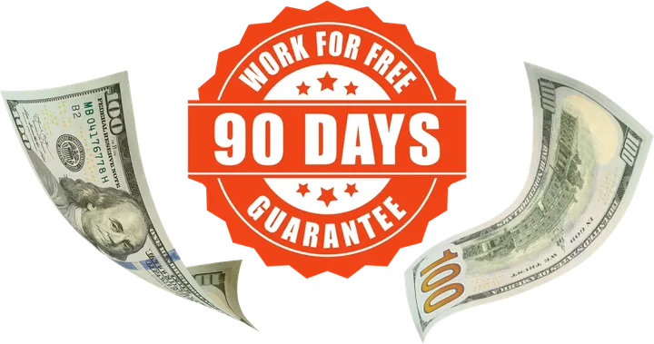 Work for free 90 days guarantee badge